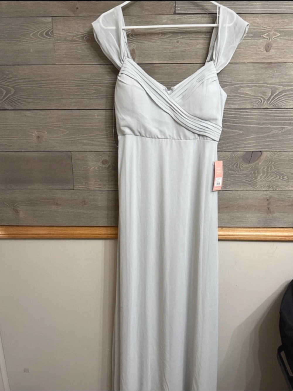 Birdy Grey Light Gray Pleated Wrap Maxi Dress